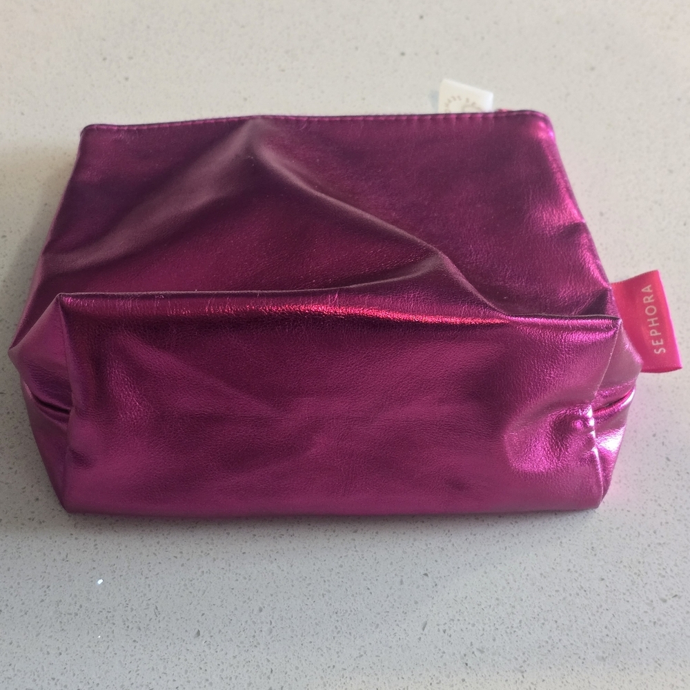 Sephora Metallic Pink Cosmetic Bag